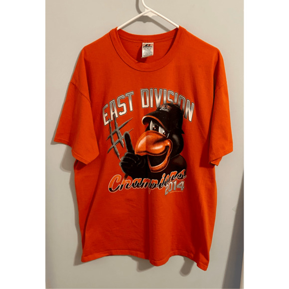 Baltimore Orioles MLB Men’s 2014 East Division Champs Orange T-Shirt Sz XL - Picture 1 of 10